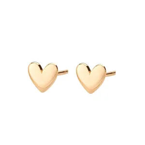 Gold Plated Heart Stud Earrings