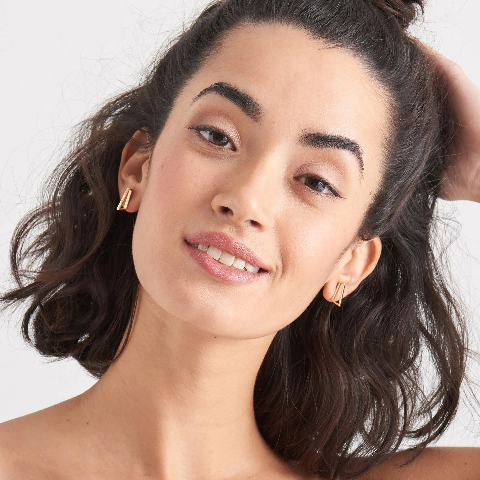 Gold Prism Stud Earrings
