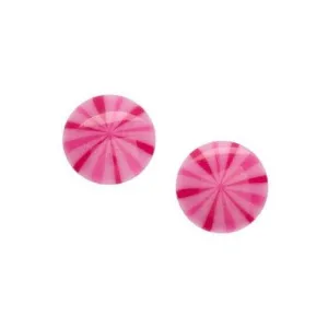 Hot Pink Firework Lucite Disc Stud Earrings