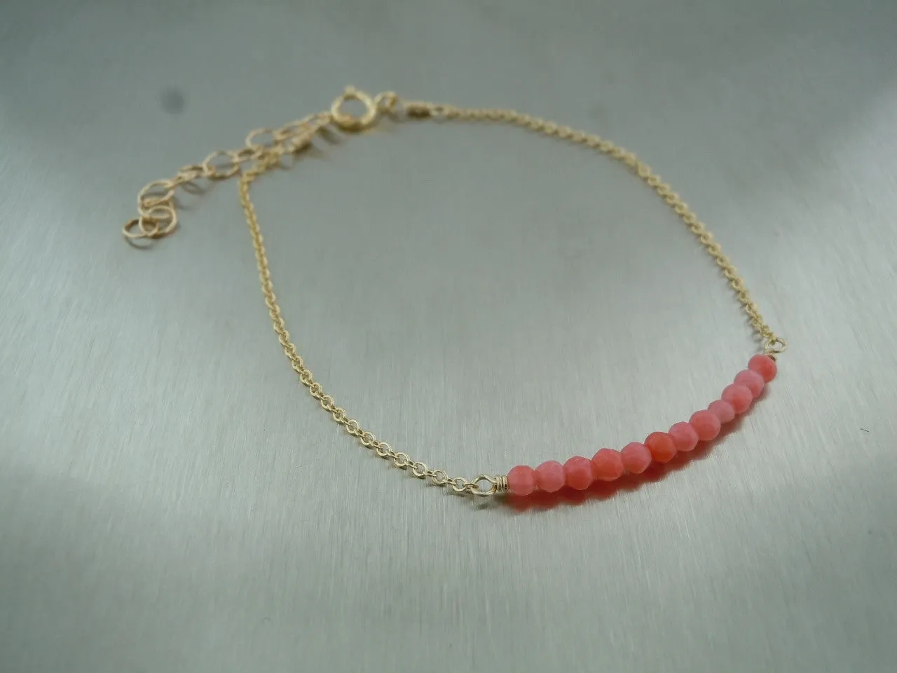Japanese Red Coral Bar Bracelet