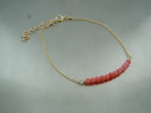 Japanese Red Coral Bar Bracelet