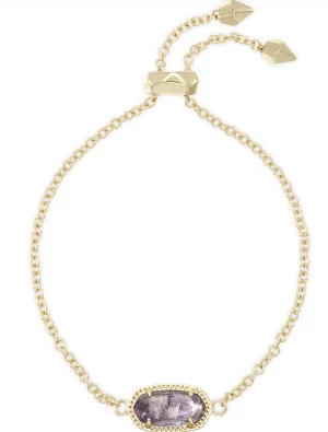 Kendra Scott Elaina Adjustable Chain Bracelet Gold Purple Amethyst