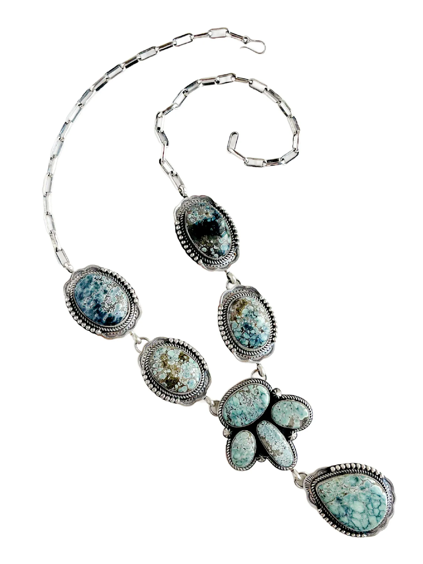 Marbled Turquoise Shield Statement Necklace