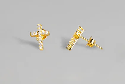 Meghan Browne 18k Saint Earrings - Gold