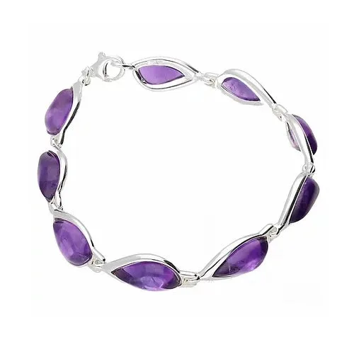 MILENA Bracelet Silver and Amethyst Stone Elegant