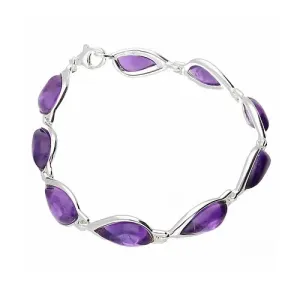 MILENA Bracelet Silver and Amethyst Stone Elegant