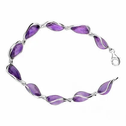 MILENA Bracelet Silver and Amethyst Stone