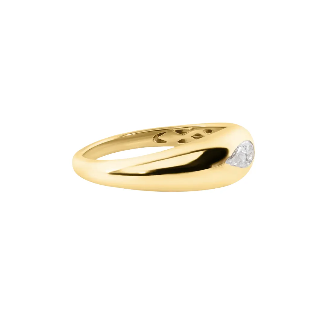 Mini Bubble Diamond Signet Ring
