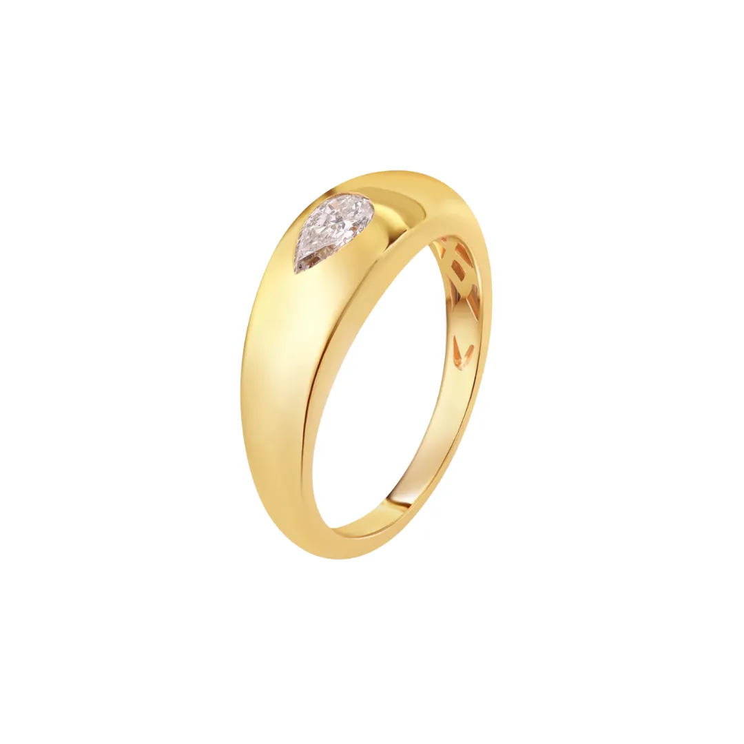 Mini Bubble Diamond Signet Ring