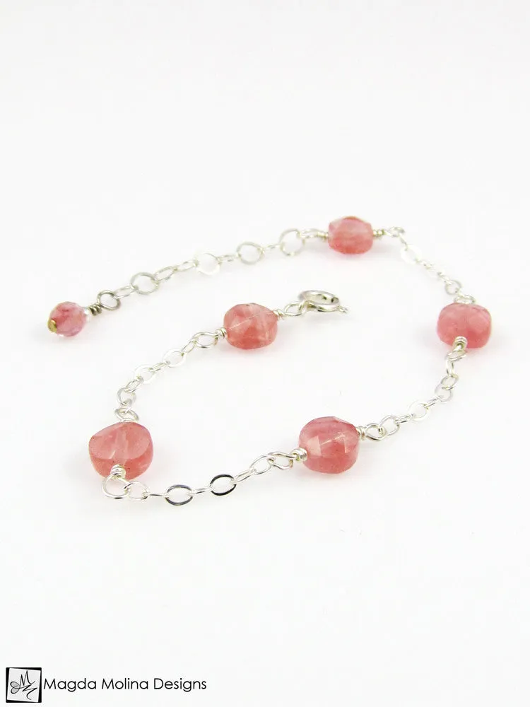 Mini Goddess (children) Delicate Cherry Quartz Bracelet