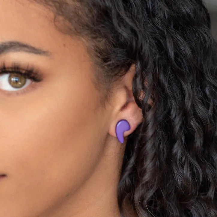 Mustard Yellow Mod Swish Stud Earrings | for punctuation lovers