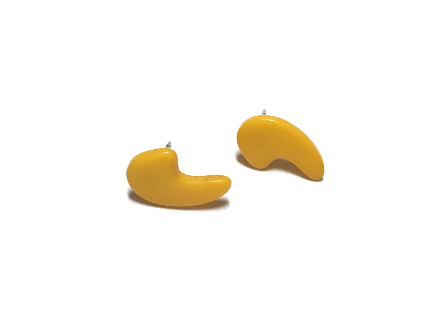 Mustard Yellow Mod Swish Stud Earrings | for punctuation lovers