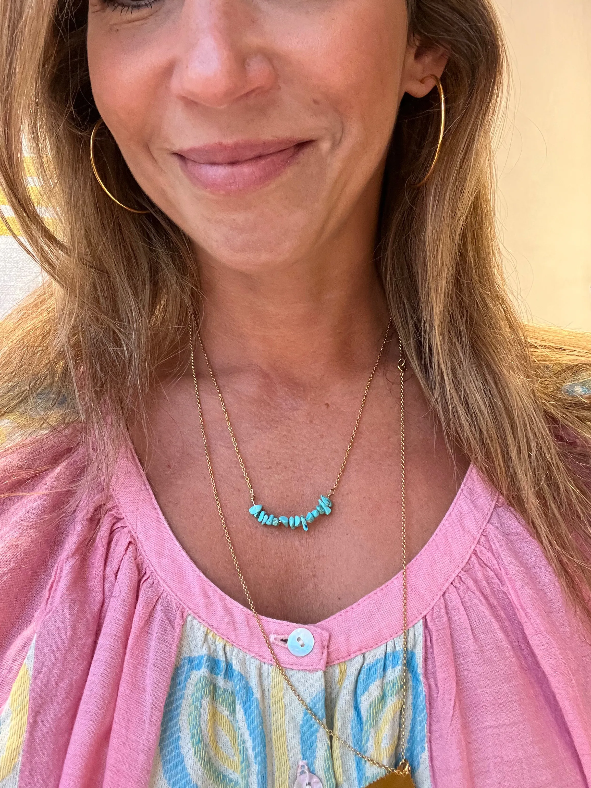 NECKLACE „CONFETTI DOTS“ TURQUOISE