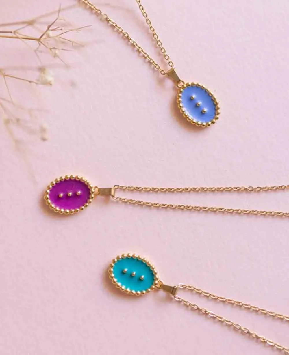 NECKLACE „THREE WISHES“ GOLD/TURQUOISE