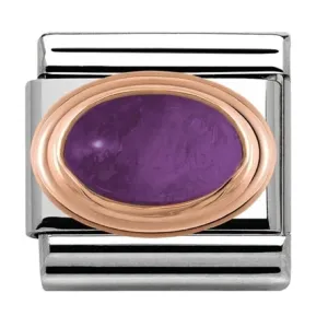 NOMINATION Charm Rose Gold Oval Amethyst