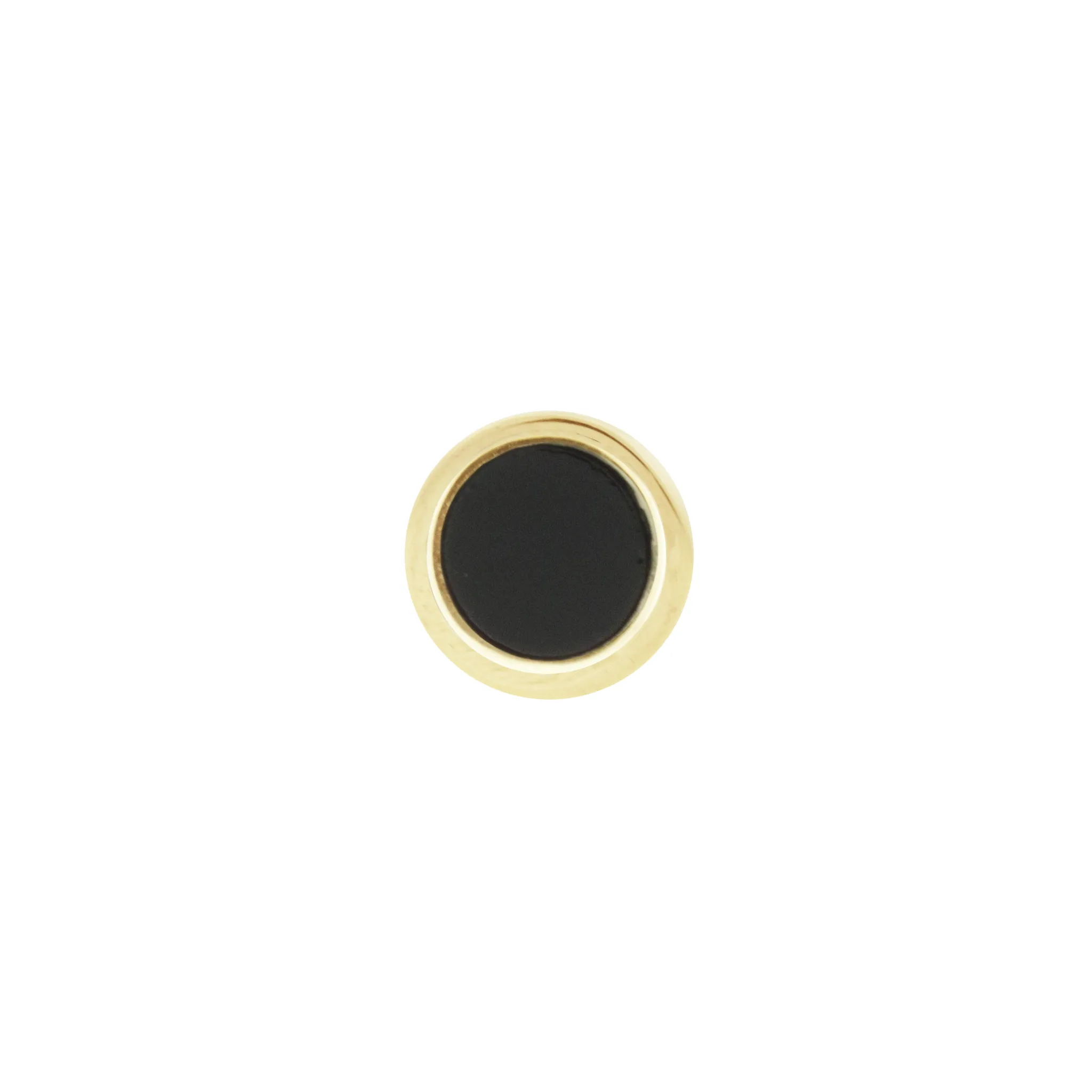 Onyx Circle Lego Stud Earring