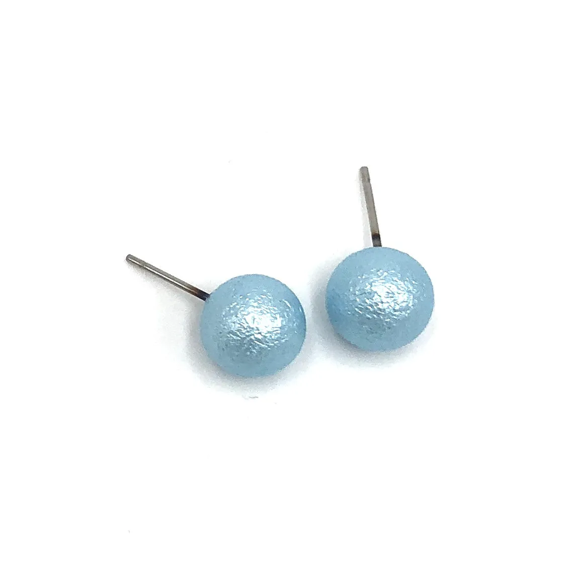Pitted Pearl Ball Stud Earrings
