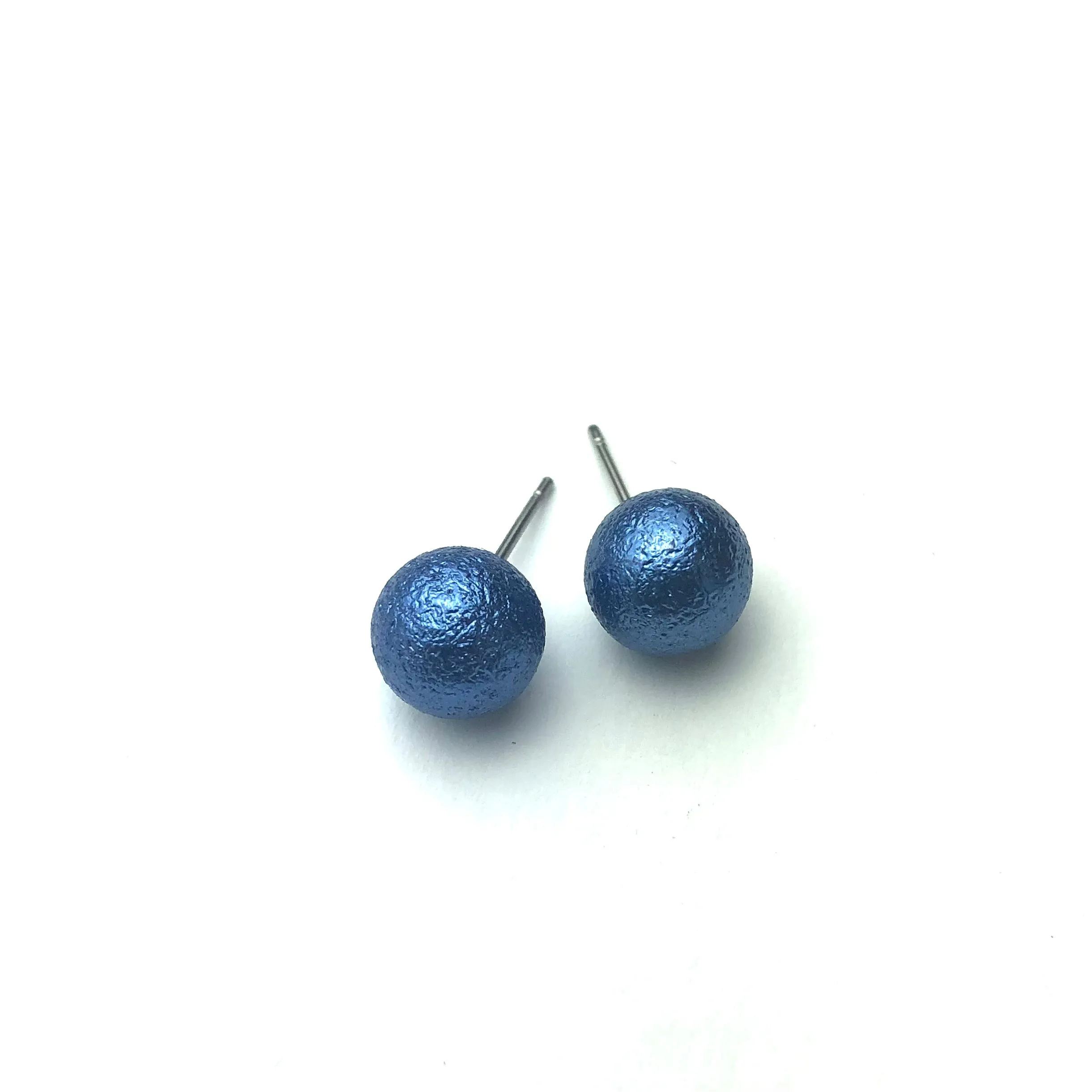 Pitted Pearl Ball Stud Earrings