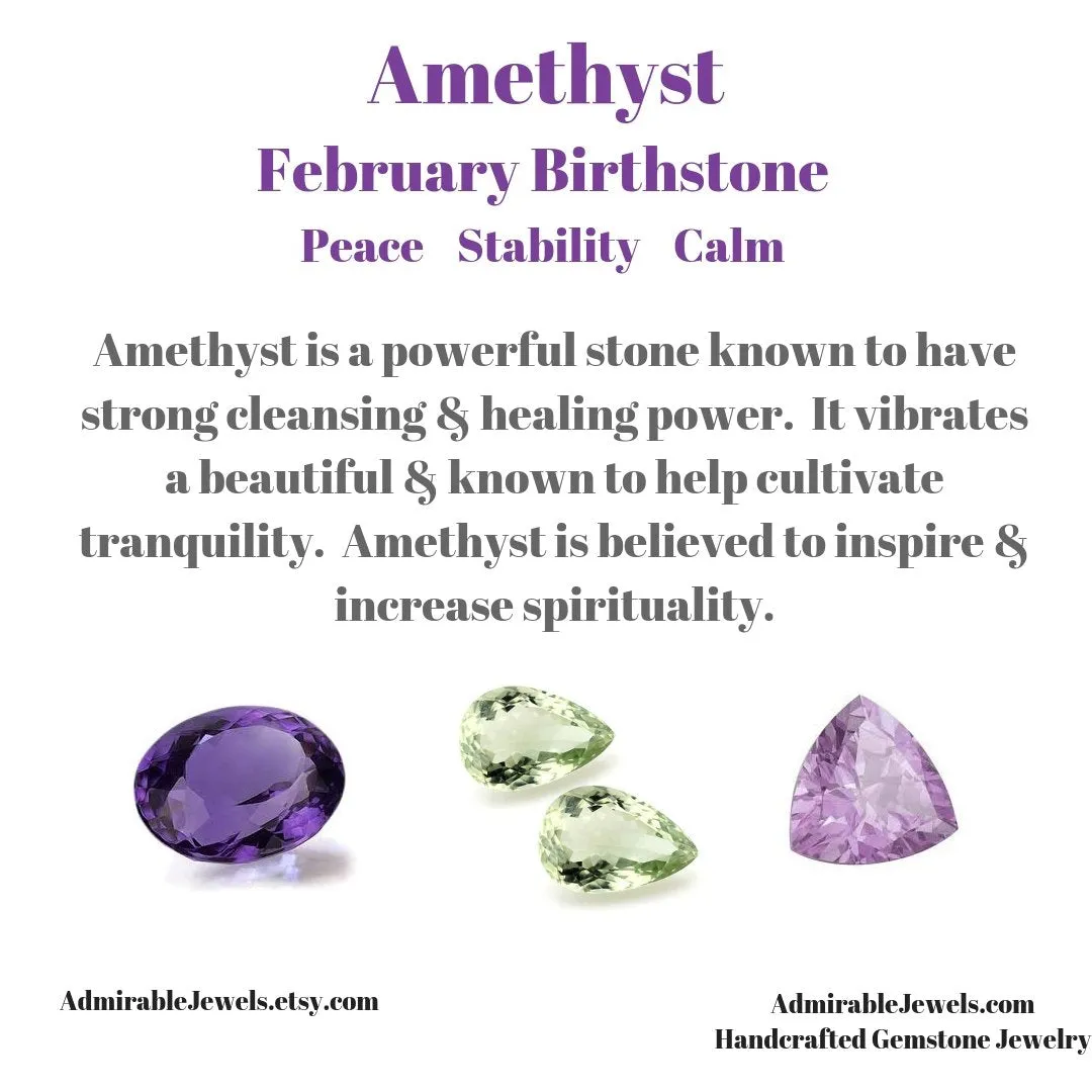 Purple Amethyst Heart Shape Pendant Necklace