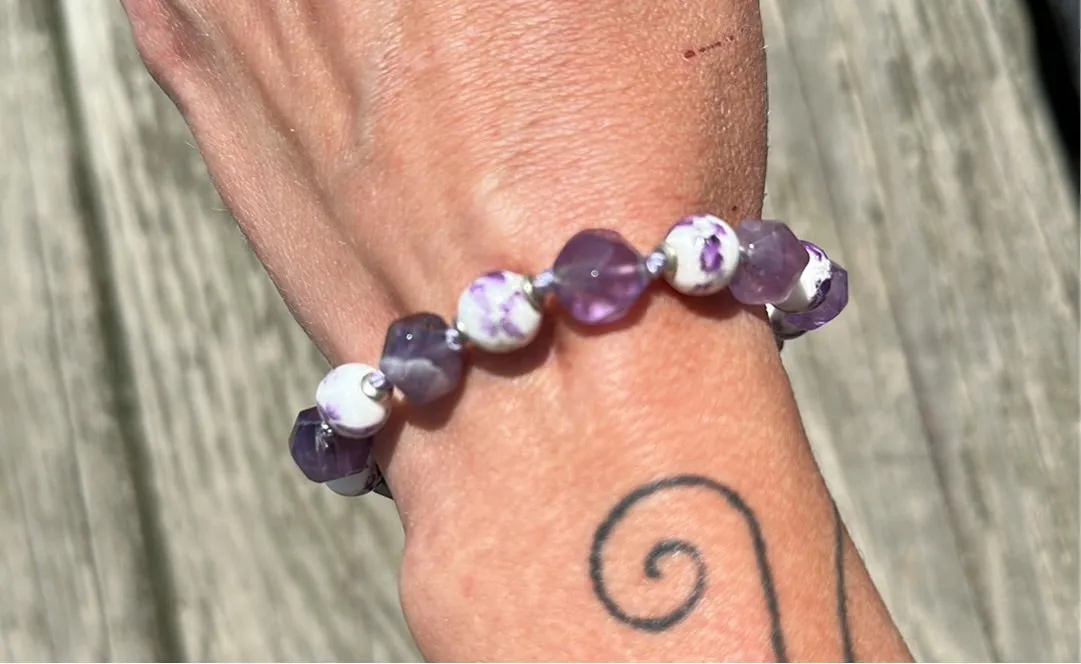 Purple flowers bracelet 2