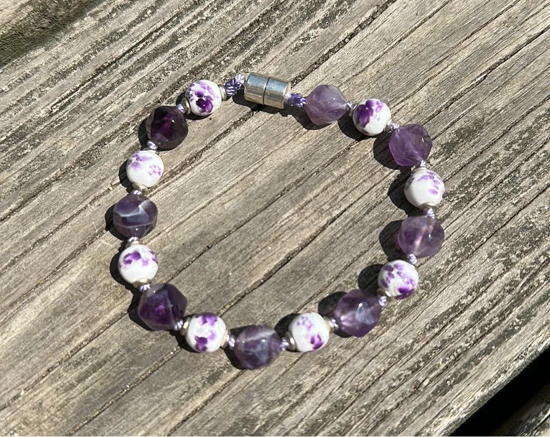 Purple flowers bracelet 2