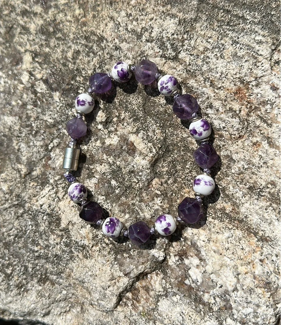 Purple flowers bracelet 2