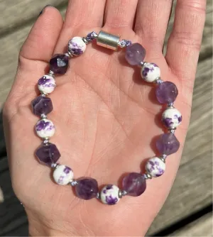 Purple flowers bracelet 2