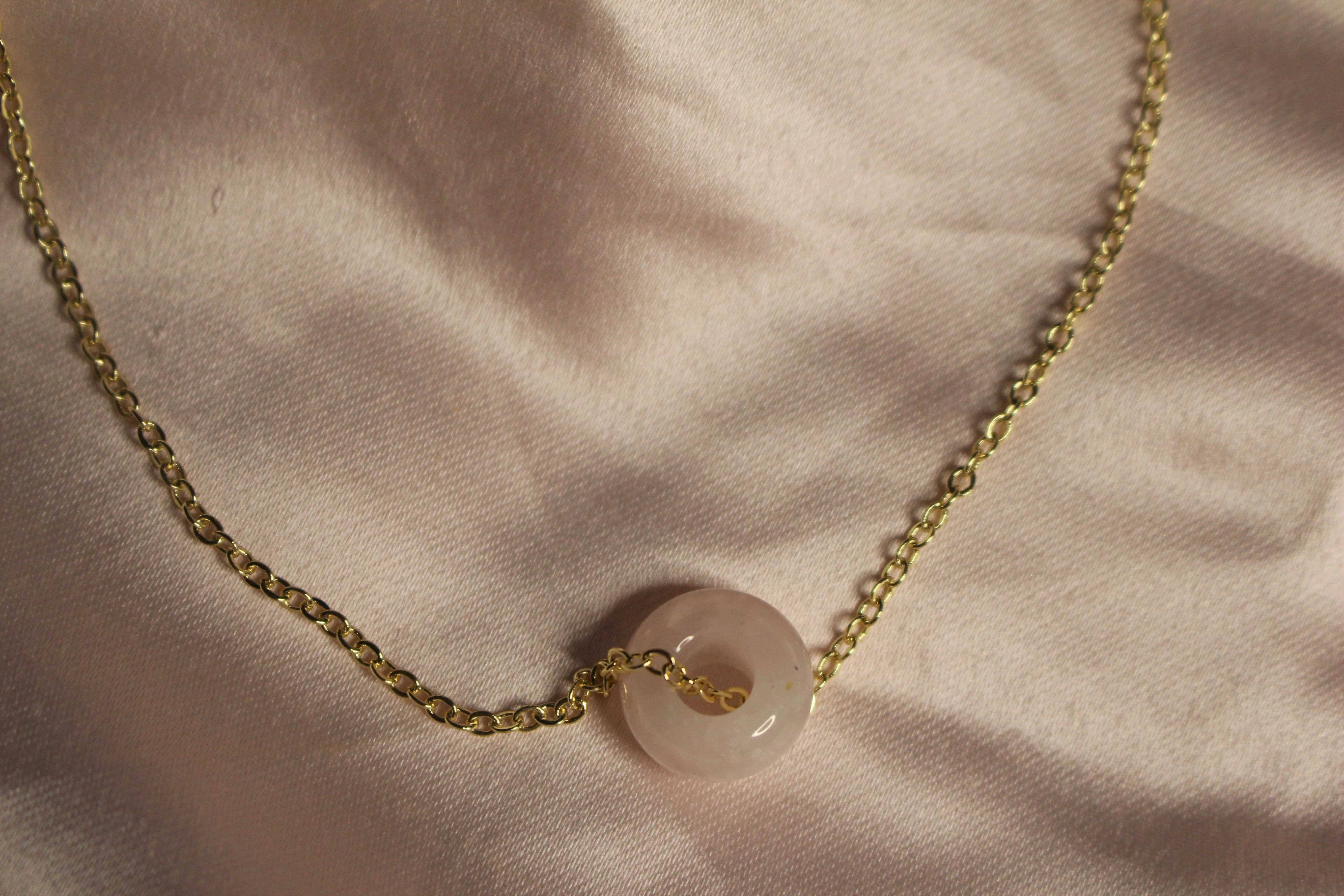 Quartz bead necklace