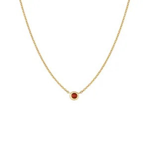 Ruby or Blue Sapphire Solitaire Necklace