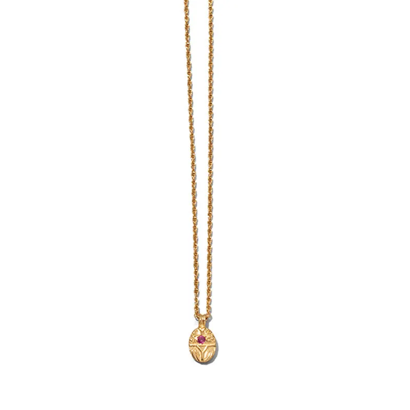 Scarab Necklace, Ruby, Gold