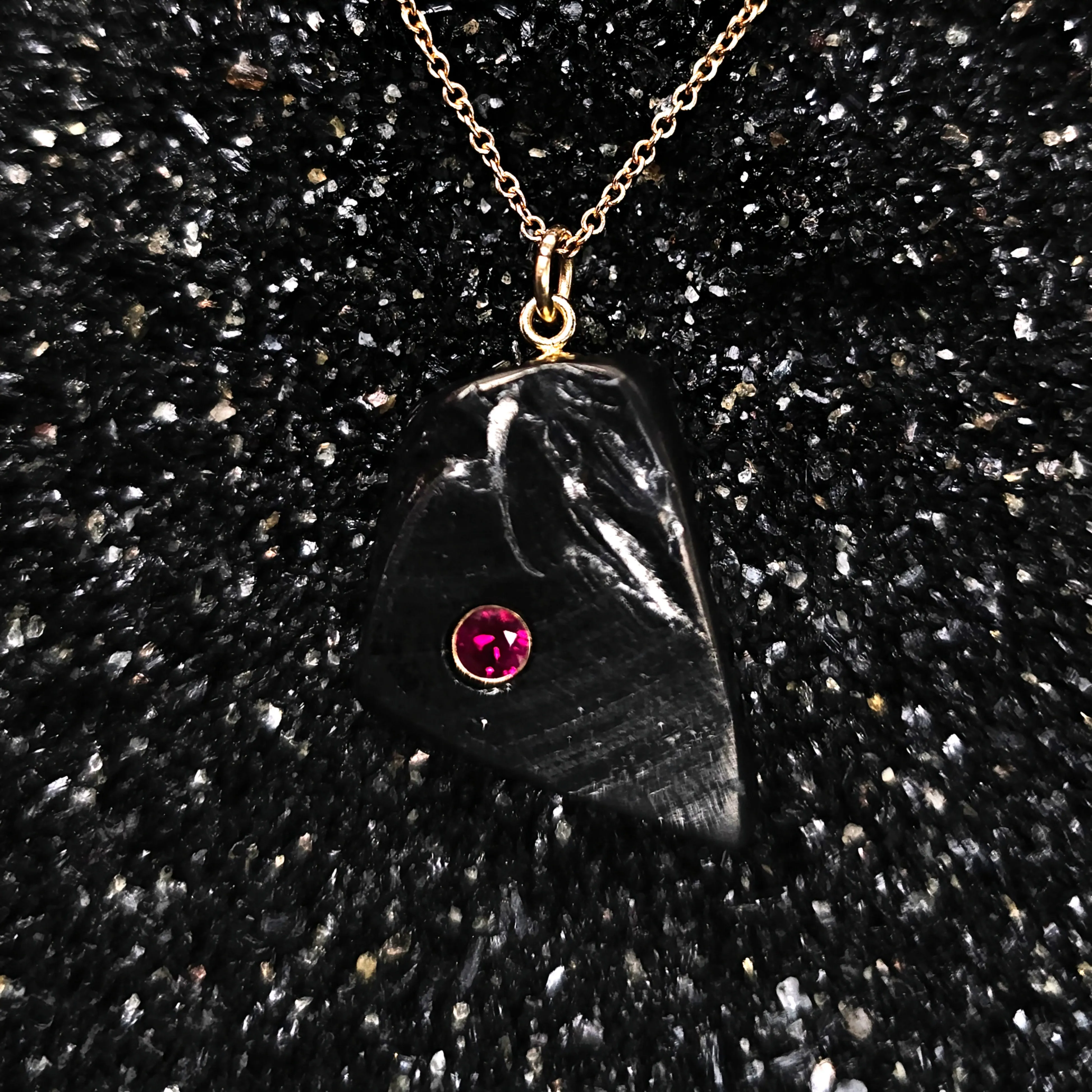 Shungite & Ruby Necklace