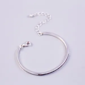 Silver Amethyst February Birthstone Bangle