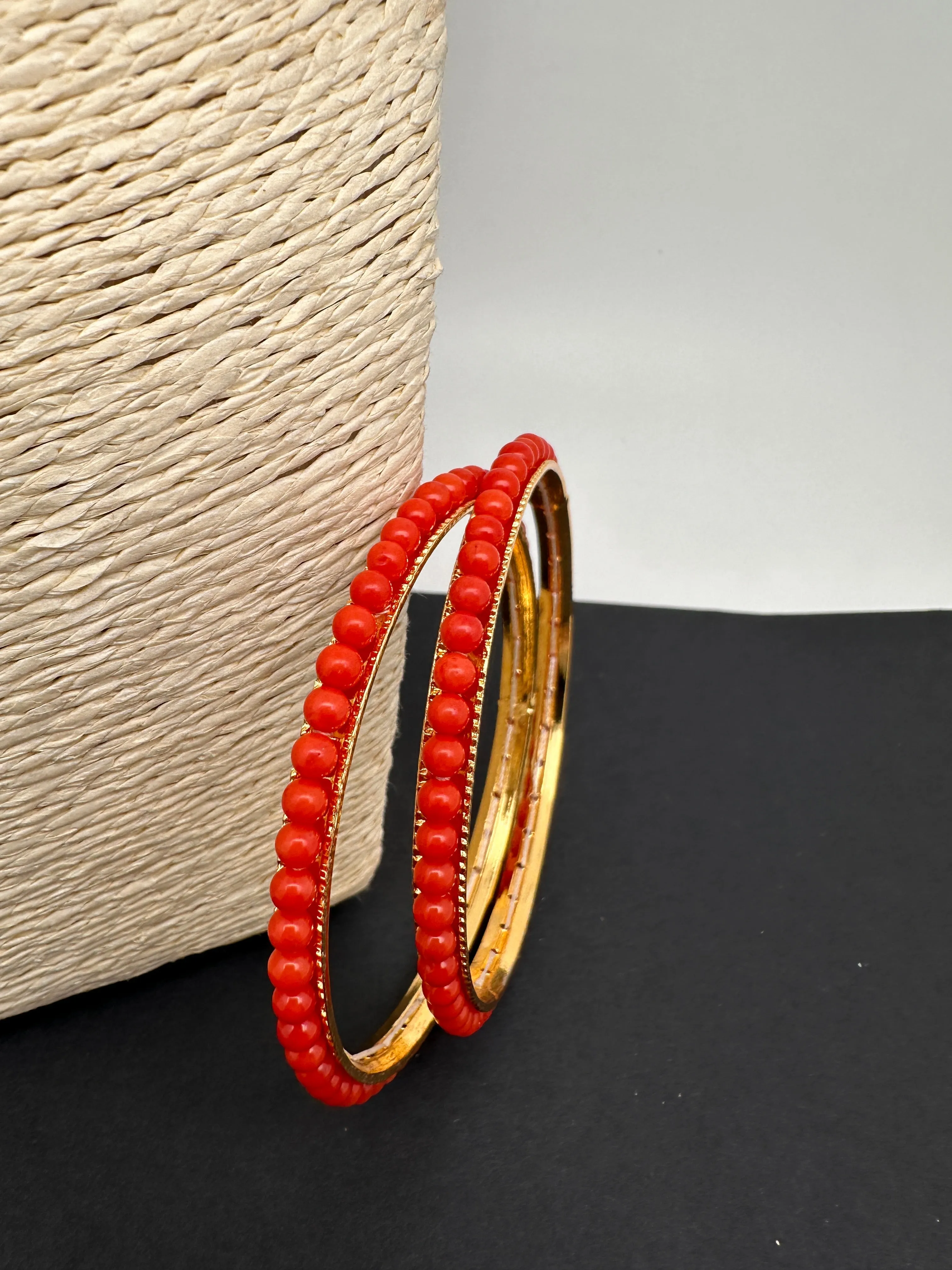 Simple Real Coral Bangles