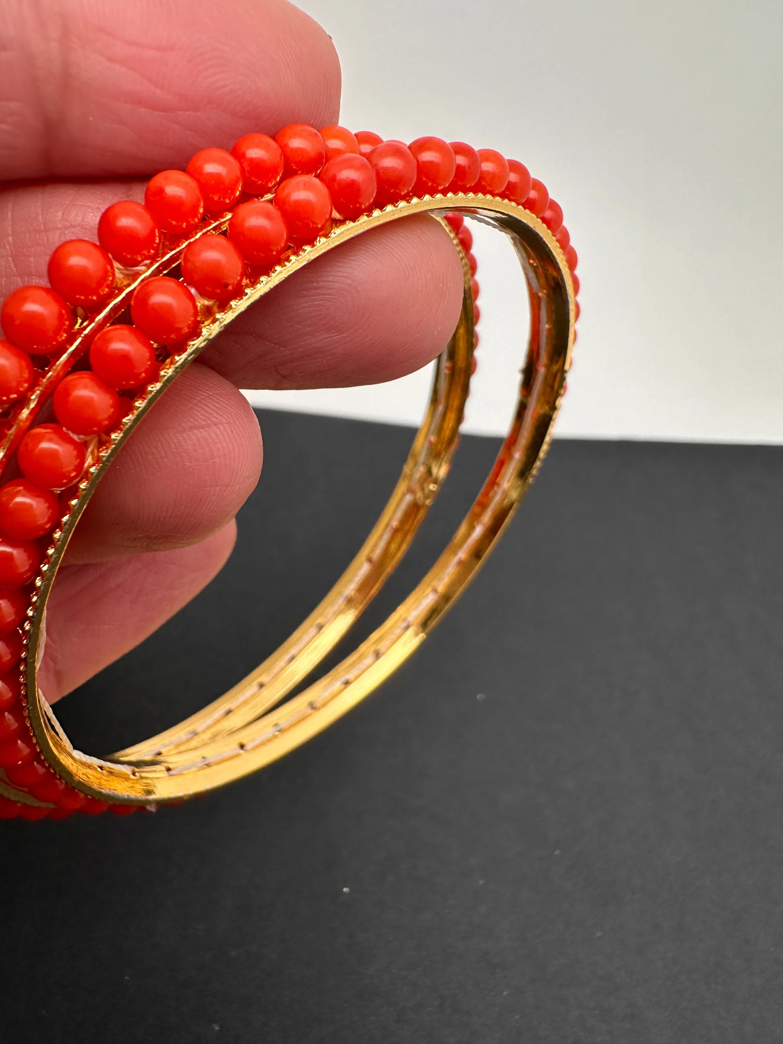 Simple Real Coral Bangles