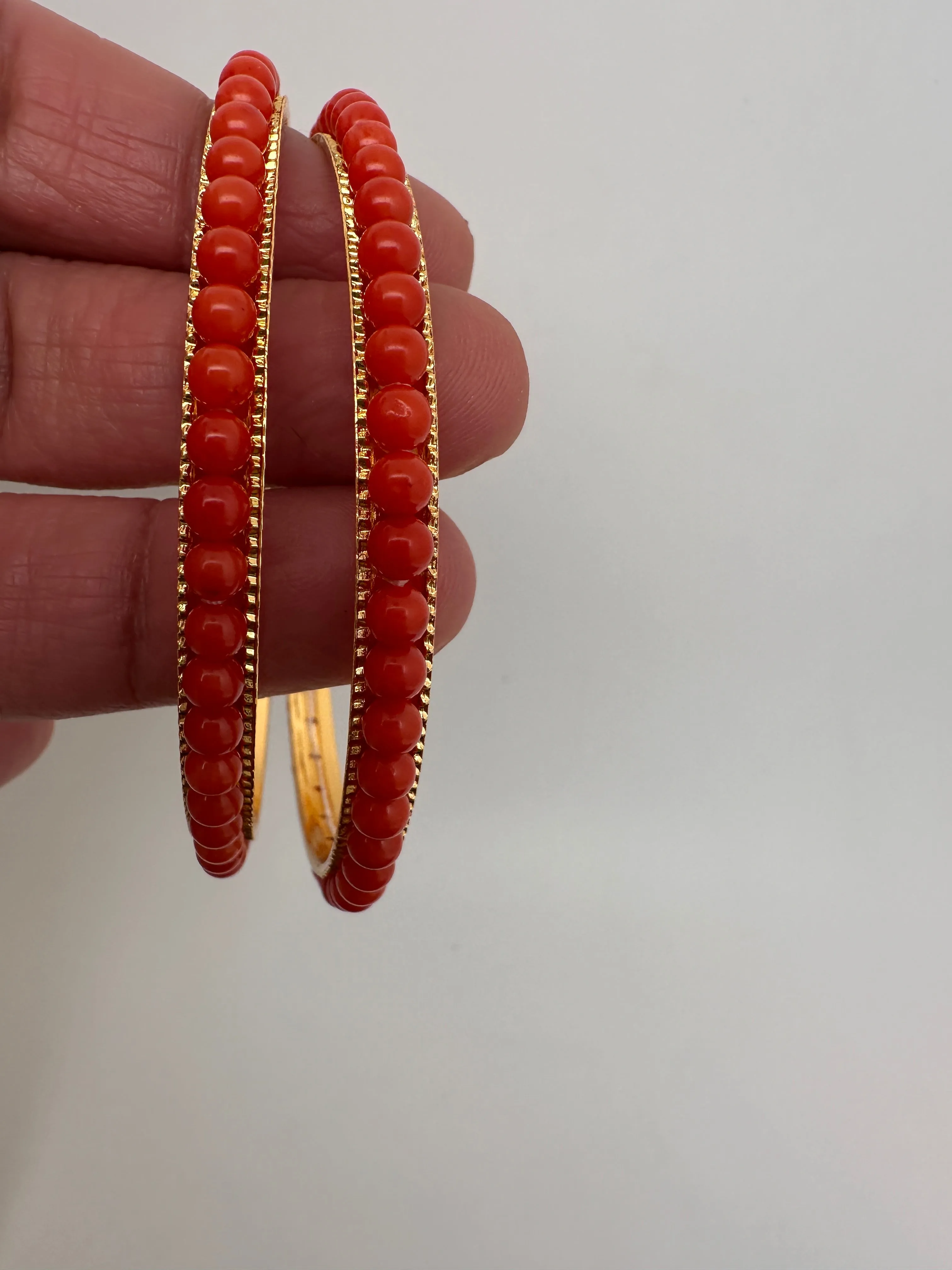Simple Real Coral Bangles
