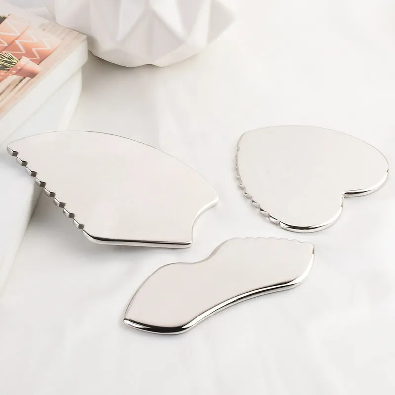 Stainless Steel Scrapping Plate Facial Beauty Scraper 304 Stainless Steel Fascia Knife Electric Eye Massager