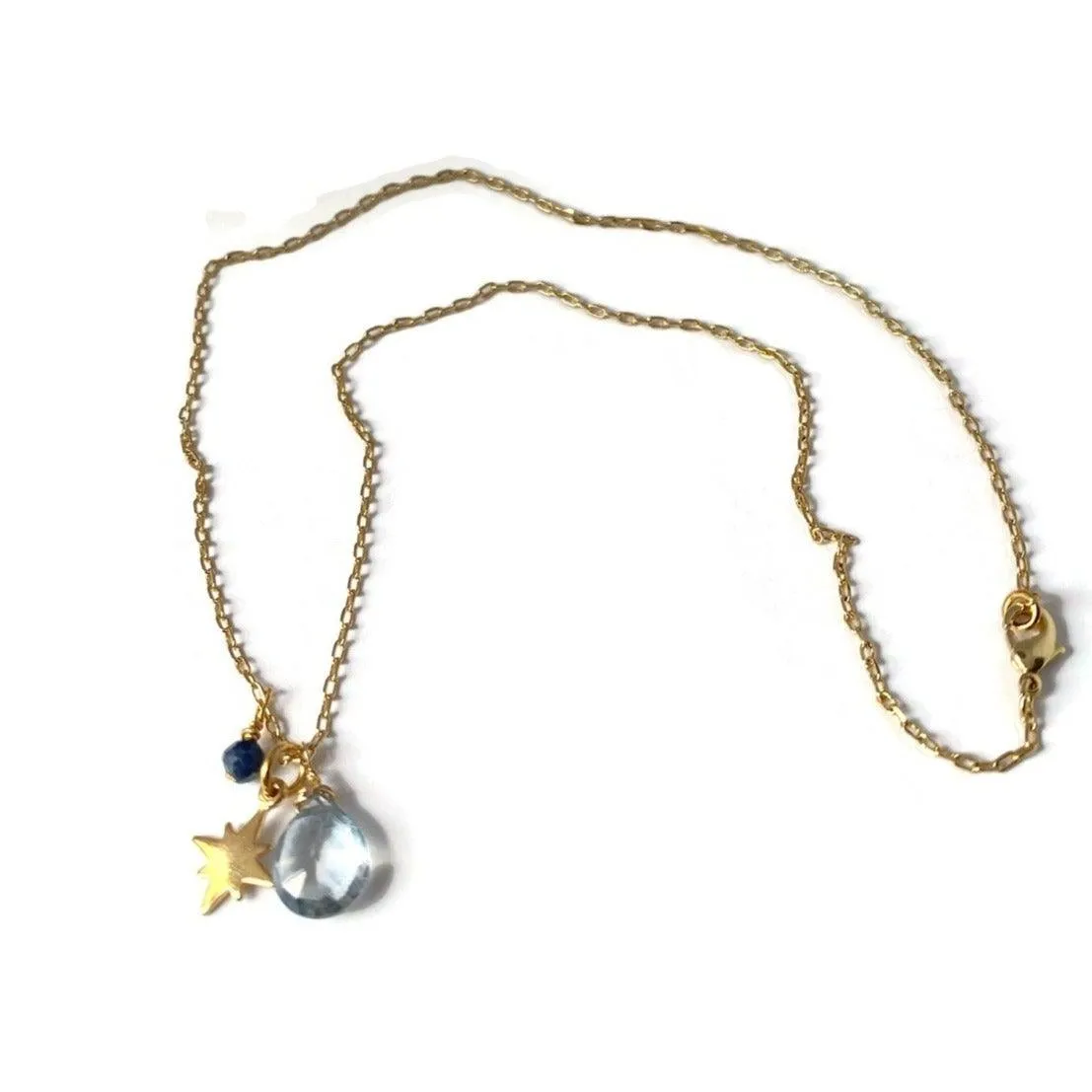 Star and Gemstone Charm Necklace