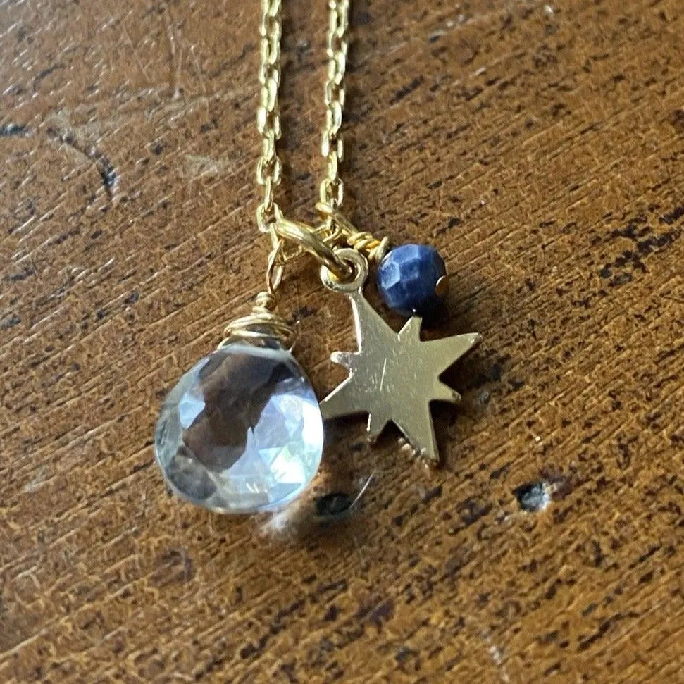 Star and Gemstone Charm Necklace