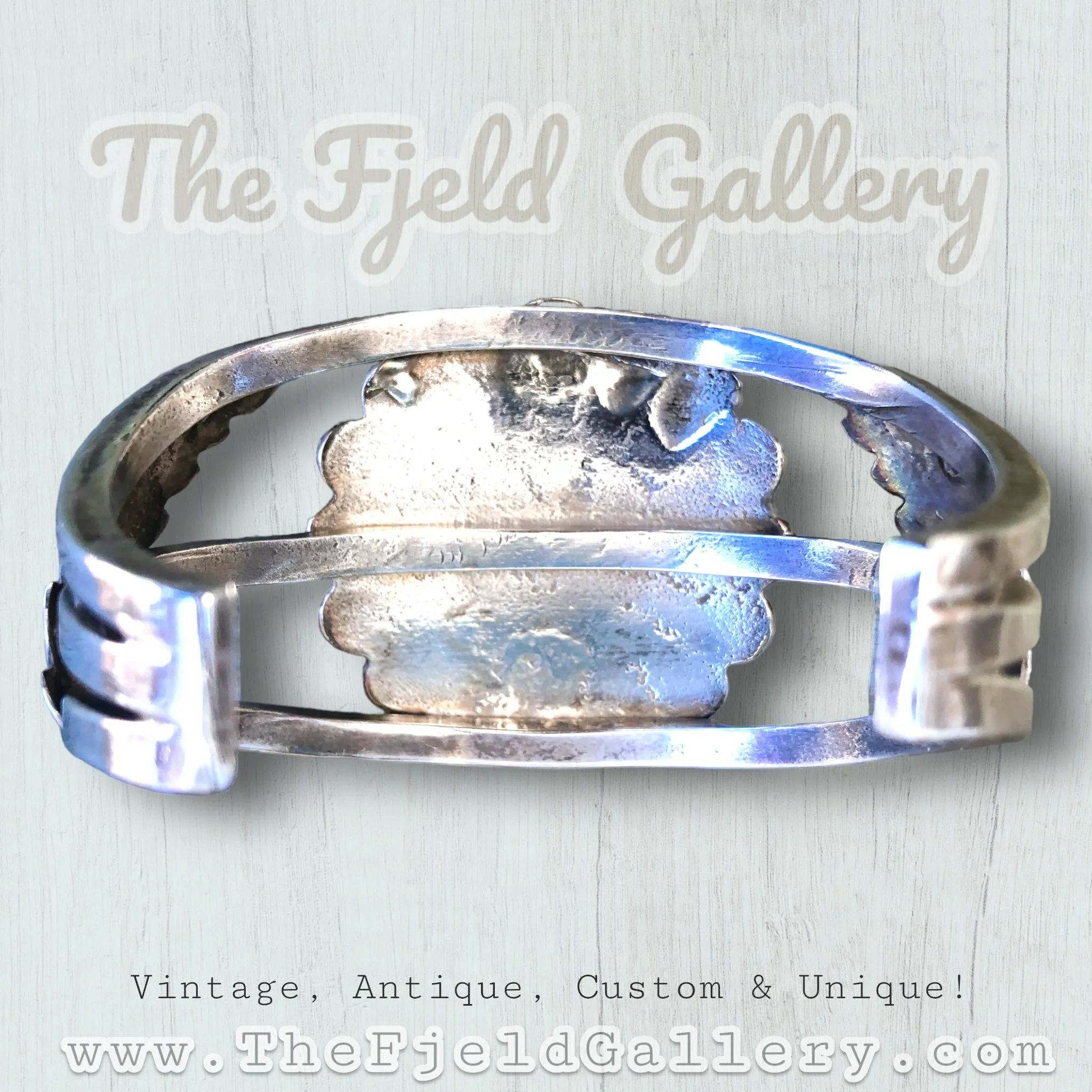 Sterling Silver Zuni Sun God Coral, Tirquoise, Onyx & Mother of Pearl Inlay Cuff Bracelet