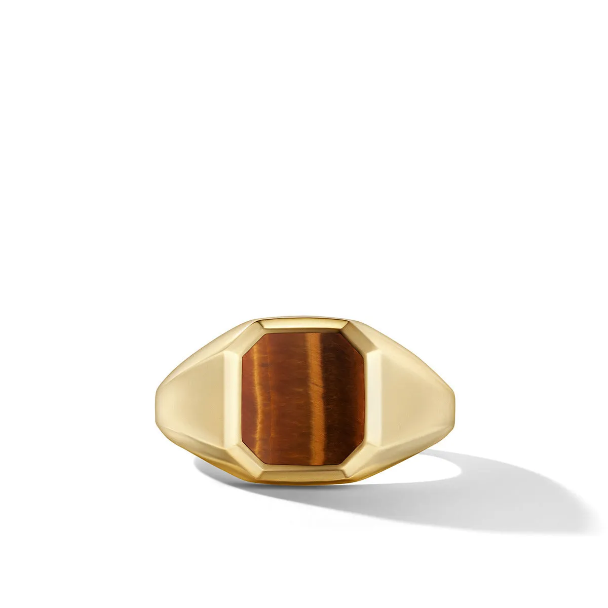 Streamline Signet Ring in 18K Yellow Gold with Tigers Eye