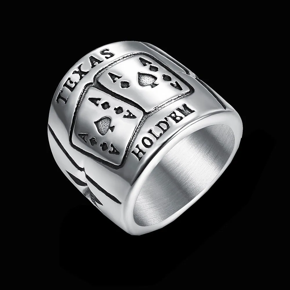 TEXAS HOLD'EM GOTHIC BAND RING