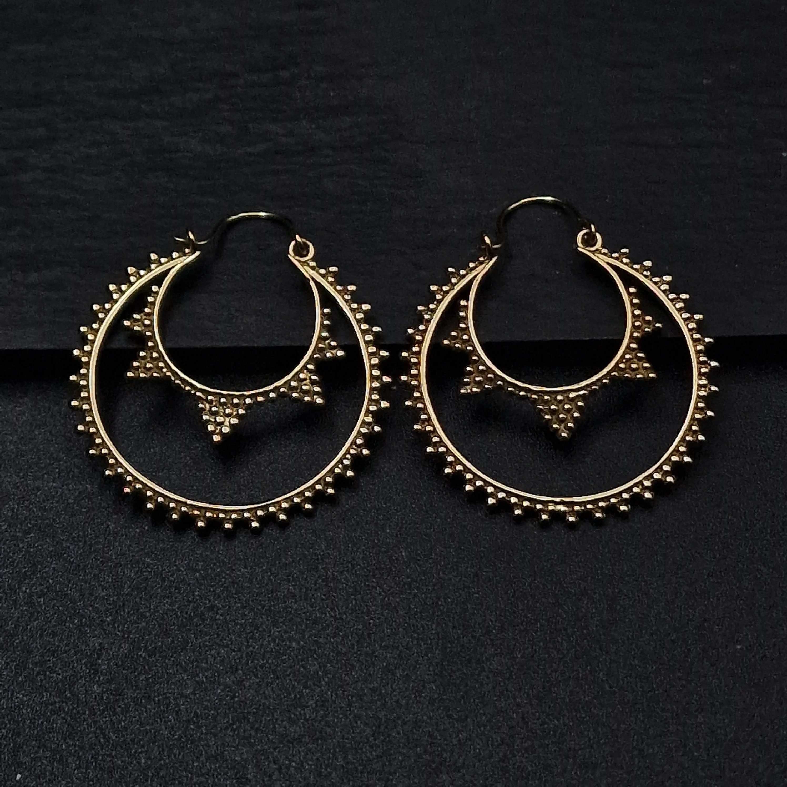 Tribal Boho Handmade Double Hoop Earrings