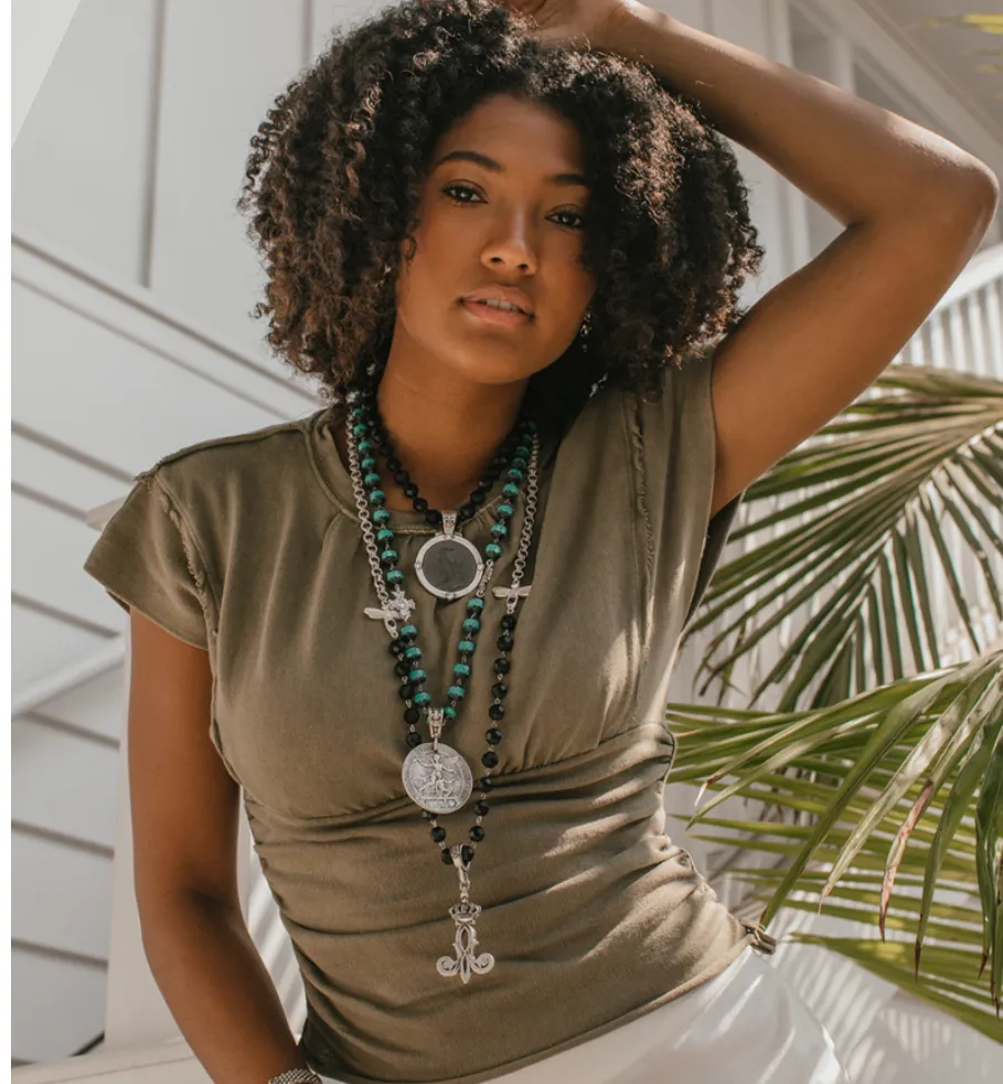Turq Necklace W/Medallion