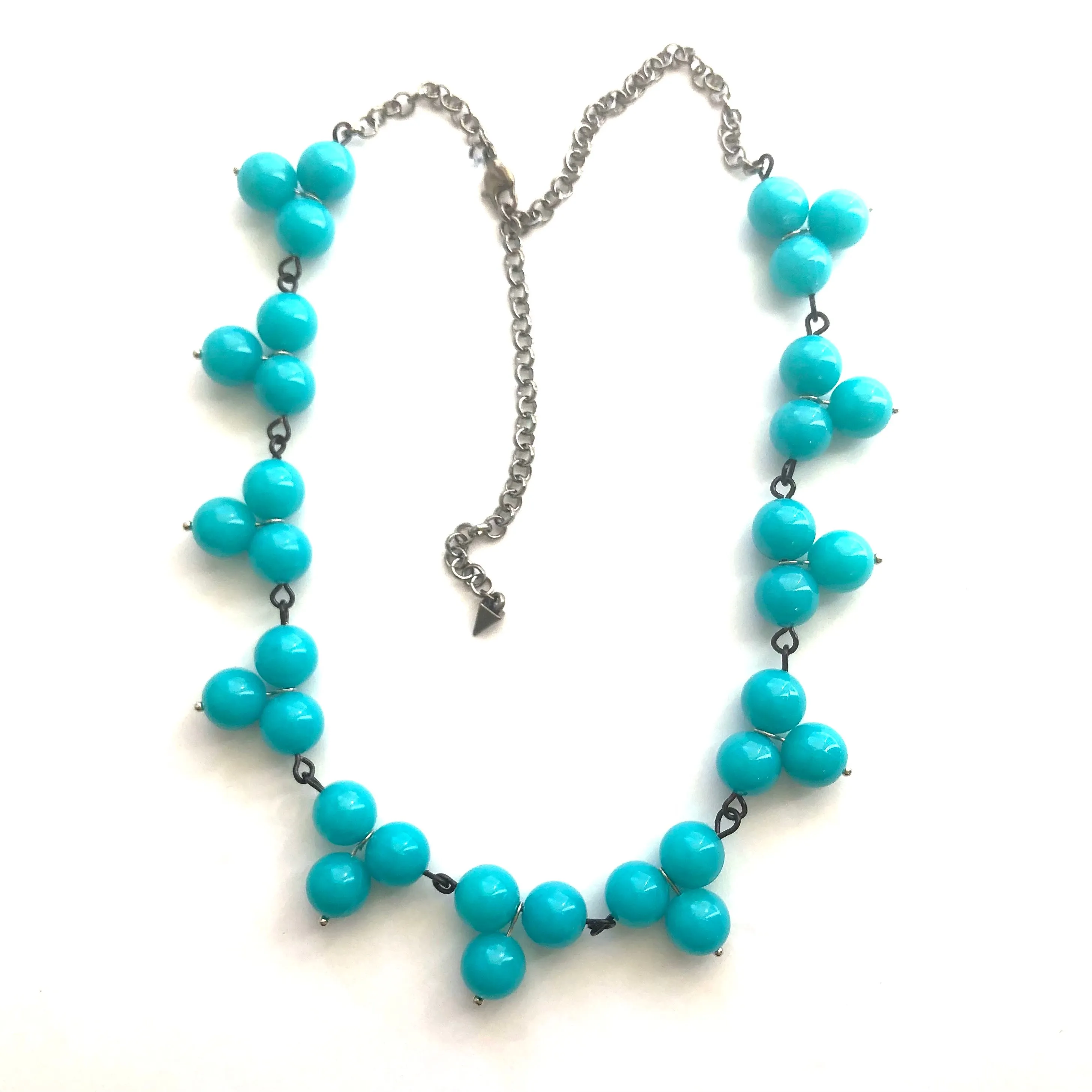 Turquoise Blue Green Tricot Necklace