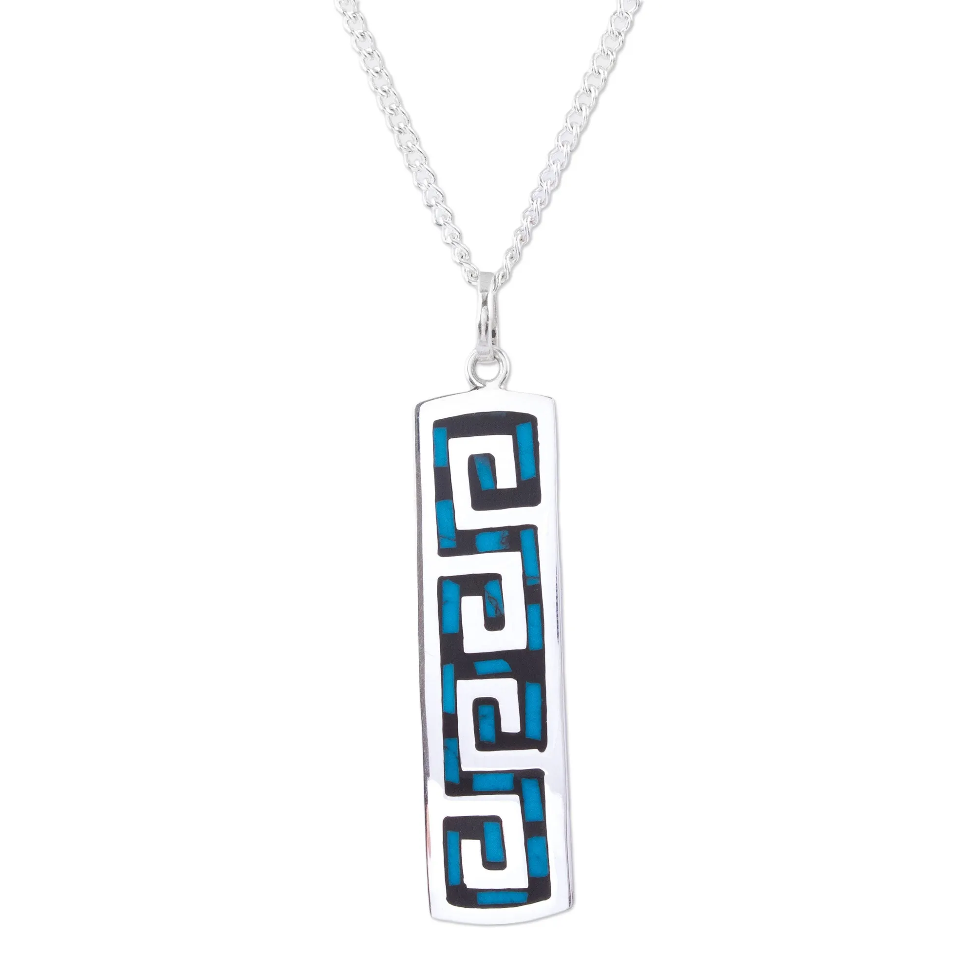 Turquoise Pendant Necklace - Ocean Waves | NOVICA