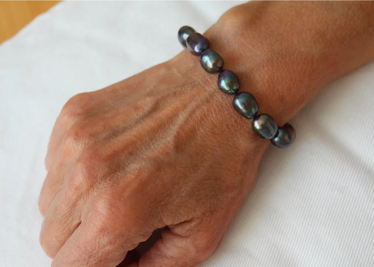 Wabi Sabi Medium Pearl Bracelet - Peacock