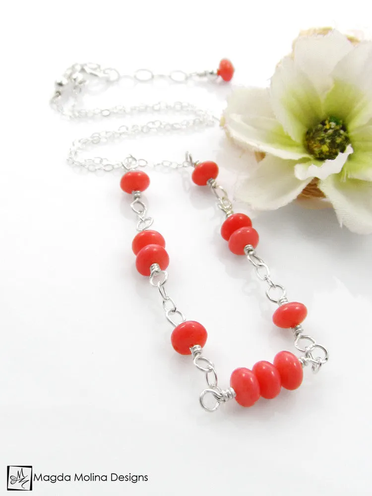 WHOLESALE - Mini Goddess (children) Simple Pink Coral Necklace