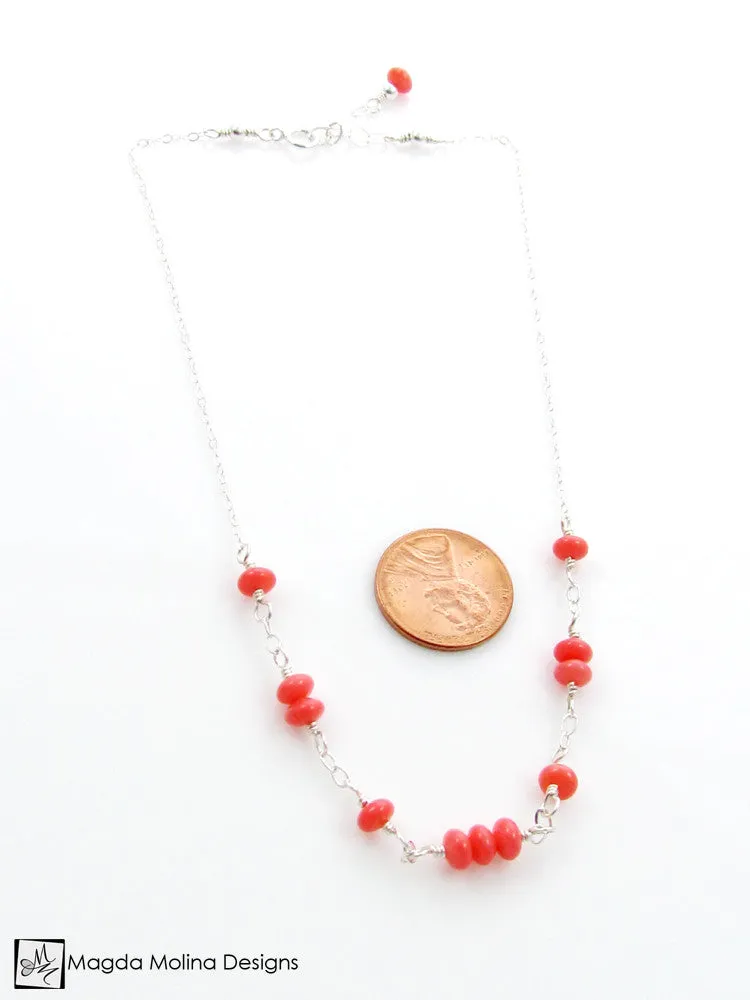 WHOLESALE - Mini Goddess (children) Simple Pink Coral Necklace