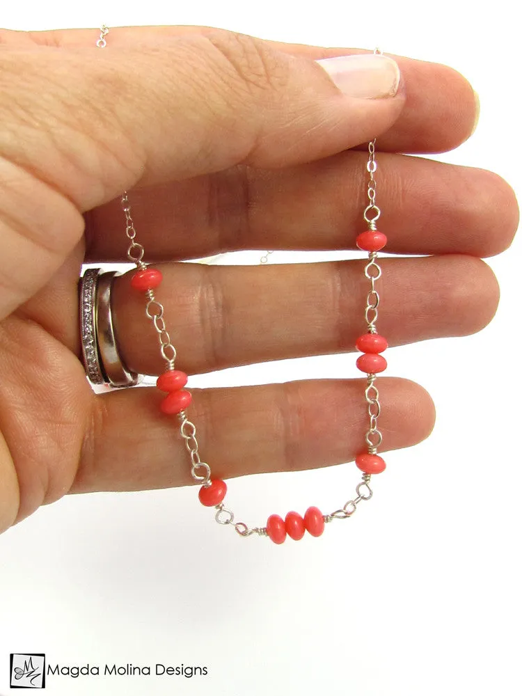 WHOLESALE - Mini Goddess (children) Simple Pink Coral Necklace