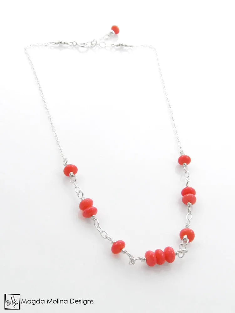 WHOLESALE - Mini Goddess (children) Simple Pink Coral Necklace